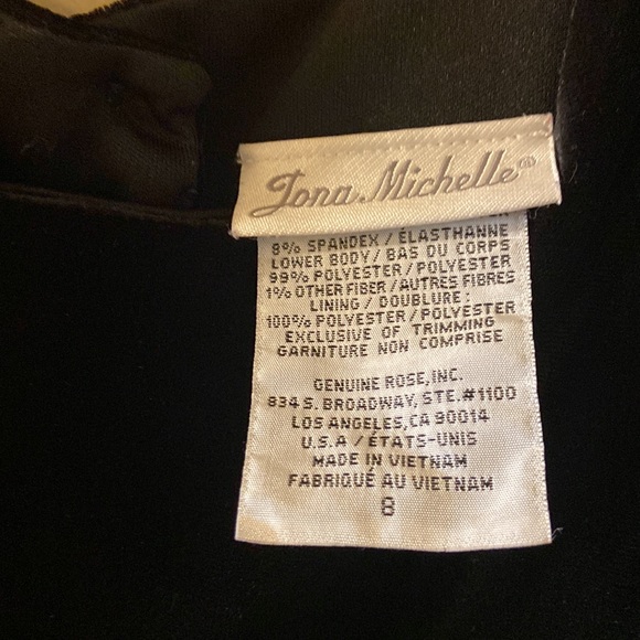 Jona Michelle black velvet look top with red plaid dress size 8 - Picture 8 of 11